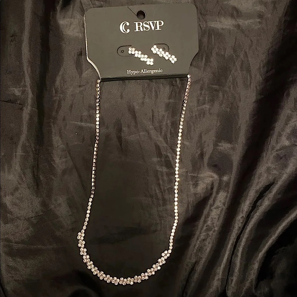 Charming Charlie Silver Necklace/Earring set. New